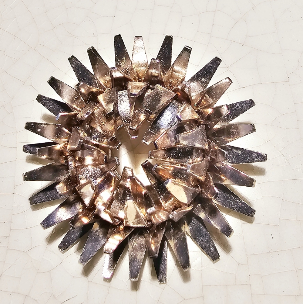 Vintage Mid century modern rose gold spikey brooch